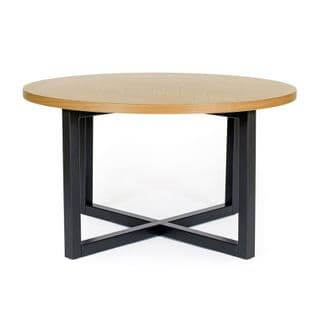 Table Basse Ronde "camden" 80cm Chêne et Noir