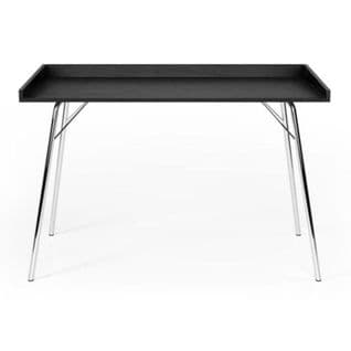 Bureau Design En Bois "rayburn" 115cm Noir et Chrome