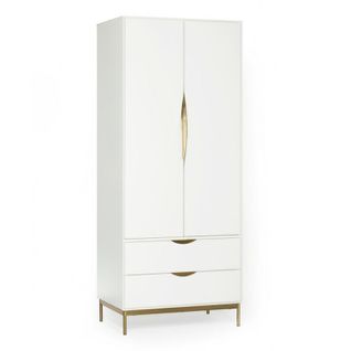 Armoire 2 Portes Design "kobe" 195cm Blanc