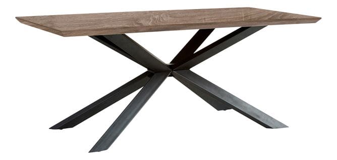 Table à manger L.180 cm ARYA imitation chêne gris et noir
