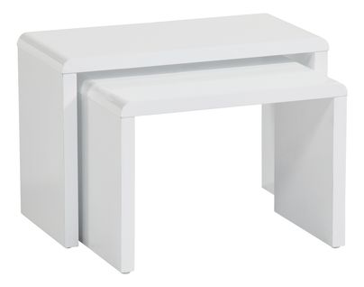 Table basse double gigogne MODERN LIVING blanc laqué Lenny