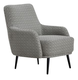 Fauteuil QUINCY tissu imprimé blanc-noir