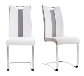 Lot de 2 chaises blanches et grises SNOW