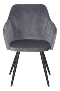 Chaise CECILE en velours gris