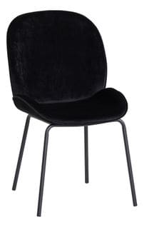 Chaise velours FAUVE noir