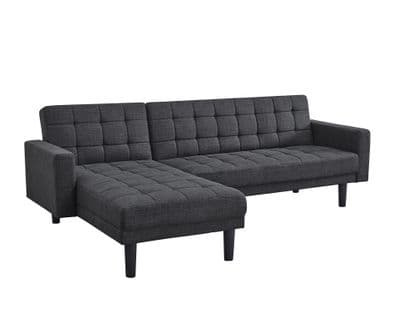 Canapé d'angle ANDREW convertible Gris anthracite