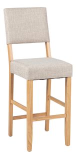 Tabouret de bar H.74 cm MARYSE tissu gris