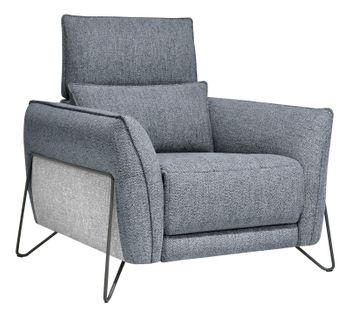 Fauteuil relax électrique CALVINE tissu bleu