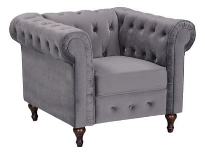 Fauteuil Chesterfield CHESS tissu Gris