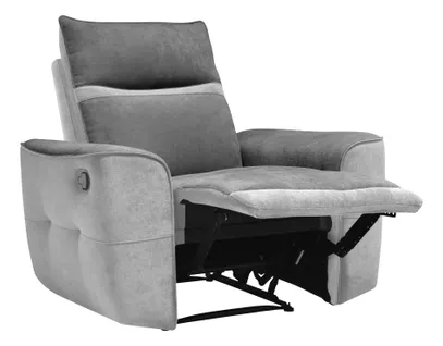 Fauteuil relax manuel TUCSON tissu gris foncé, gris clair