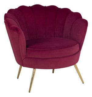 Fauteuil AVA velour prune