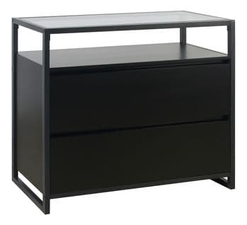 Commode noir et verre Mérie L.100 cm