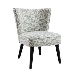 Fauteuil HARRY II tissu gris blanc