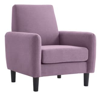 Fauteuil fixe L.76 cm HOLL tissu rose poudre