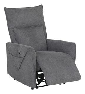 Fauteuil relax électrique ELTON tissu gris foncé