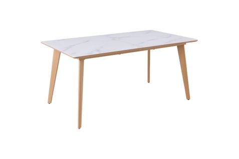 Table  L.160/200 + allonges MAXTON Verre / Imitation marbre