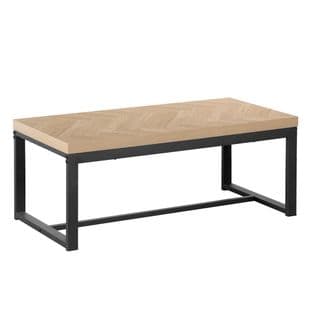 Table basse L.100cm OMALLEY imitation chêne sonoma et noir
