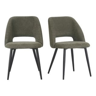 Lot de 2 chaises GABRIELE en tissu vert