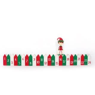 Calendrier De L'avent Bois Lutin Xmas Tradi - Rouge