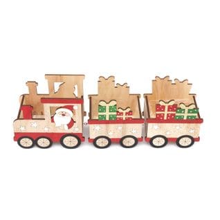 Décoration De Noël En Bois Santa Train - Beige Et Rouge