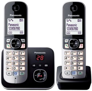 Téléphone Sans Fil Duo Dect Avec Répondeur Noir/argent - Kxtg6822