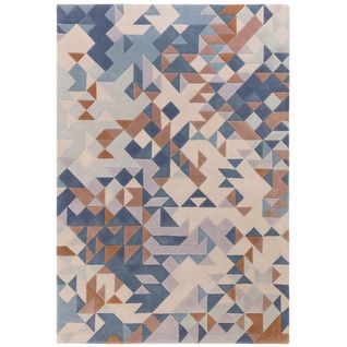 Tapis De Salon Mysteria En Laine - Bleu - 200x290 Cm