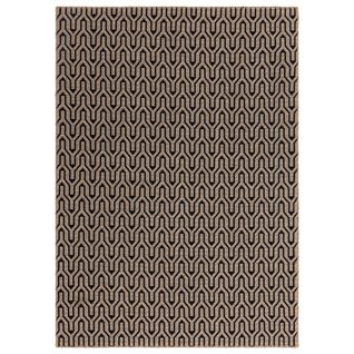 Tapis Moderne Lattice En Coton - Noir - 120x170 Cm