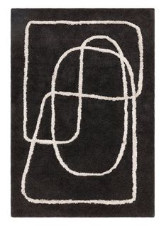 Tapis De Salon Moderne En Laine Eternity En Laine - Noir - 160x230 Cm