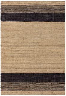 Tapis De Salon Pure Jute Banyan En Jute - Noir - 160x230 Cm