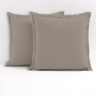 Lot De 2 Taies Carrées 100% Coton - Beige - 63x63 Cm