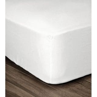 Drap Housse 100% Coton 140x190 cm - Bonnet 35cm - Blanc