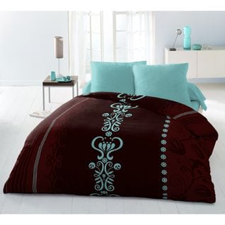 Juliette Blue Parure De Couette Microfibre - Chocolat - 220x240 Cm