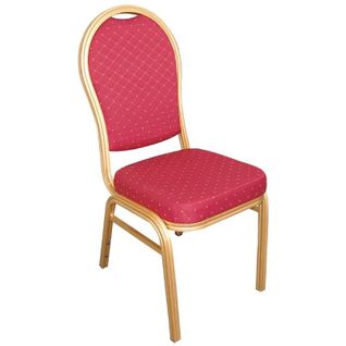 Chaises De Banquet En Aluminium à Dossier Arrondi Rouges - Lot De 4 -