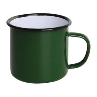 Mug En Acier Émaillé Vert Et Noir 350 Ml - Lot De 6 -
