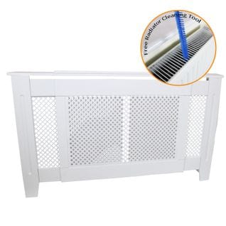 Cache Radiateur Ajustable En Mdf Blanc De 140cm à 192cm De Large