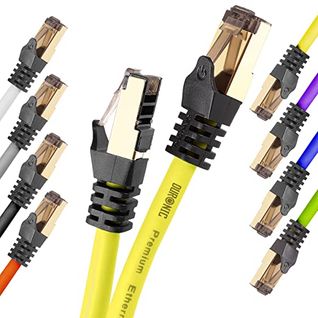 Cat8 Yw Câble Ethernet Jaune 2 M - Bande Passante 2ghz - Transmission Des Données 40 Gigabits