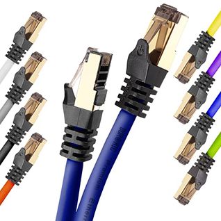 Cat8 Be Câble Ethernet Bleu 1,5 M - Bande Passante 2ghz - Transmission Des Données 40 Gigabits