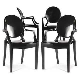 X4 Fauteuil Louis King Design Transparent Noir