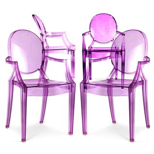 X4 Fauteuil Louis King Design Transparent Violet Transparent