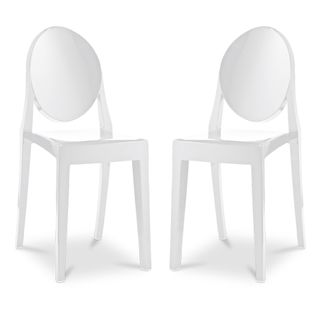 Lot De 2 Chaises De Salle à Manger Transparentes - Victoire  Blanc