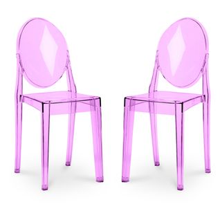 Lot De 2 Chaises De Salle à Manger Transparentes - Victoire  Violet Transparent