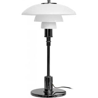 Lampe De Bureau Pl 3/2 - Acier/verre Opalin Chromé Noir