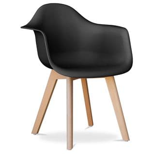 Chaise De Salle à Manger Avec Accoudoirs - Style Scandinave - Amir Noir