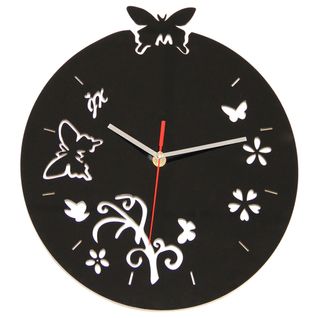 Horloge Murale Papillons Et Fleurs Unique