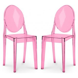 Lot De 2 Chaises De Salle à Manger Transparentes - Victoire  Rose Transparent