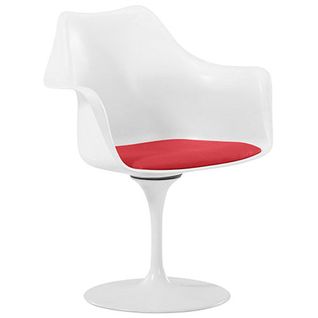 Chaise De Salle à Manger Avec Accoudoirs - Chaise Pivotante Blanche - Tulipan Rouge