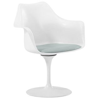 Chaise De Salle à Manger Avec Accoudoirs - Chaise Pivotante Blanche - Tulipan Gris Clair