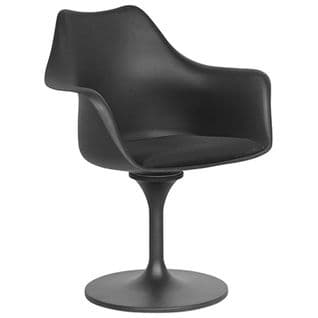 Chaise De Salle à Manger Avec Accoudoirs - Chaise Pivotante Noire - Tulipa Noir