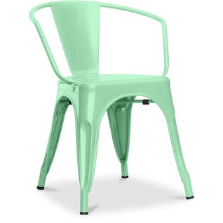 Chaise Bistrot Metalix Avec Accoudoirs - Métal Menthe