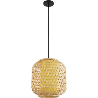 Lampe De Plafond En Bambou - Lampe Suspendue De Style Boho Bali - Karen Bois Naturel